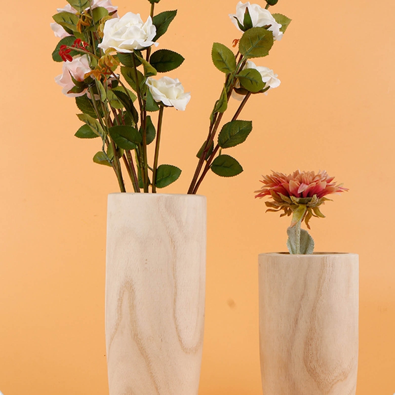 2024 moderno vaso di legno minimalista bottiglia rustica di fiori rustici piante floreali essiccate decorazioni da tavolo da soggiorno casa