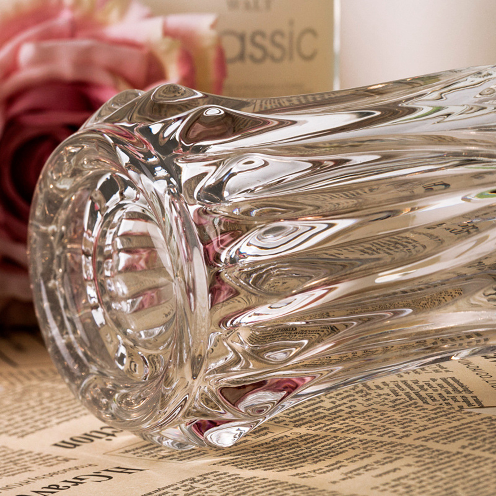 American Wohnzimmer Model Zimmer Hotel handgefertigt Ryukuang Kristallglas Vase Blume Arrangement Dekorative Utensilien und Ornamente