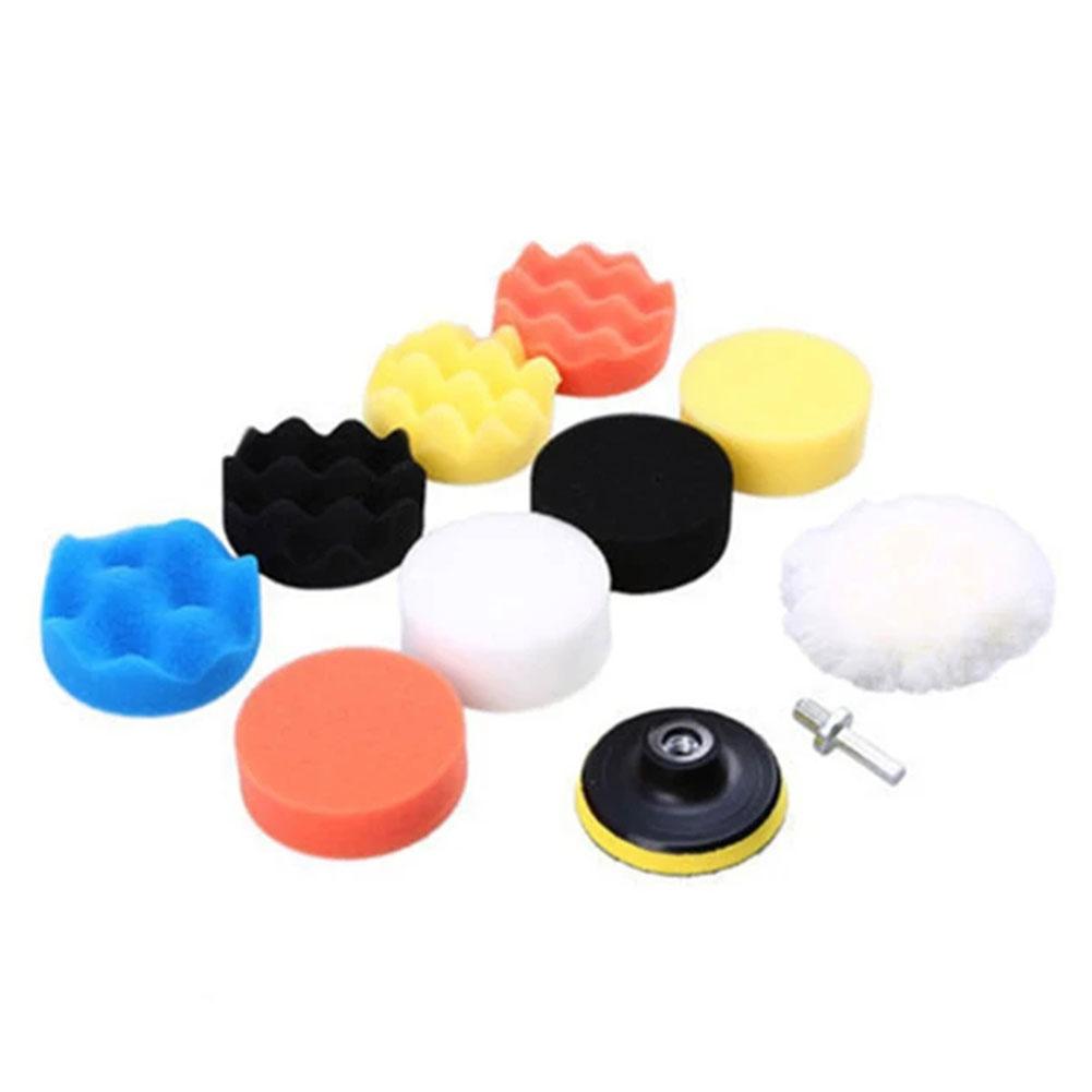 3 pouces 80 mm Car Tafon de polissage Sponge Polonteur de voitures Poussions de cire de gise de laine Kit de buffage de roue pour la poliniser de voiture Adaptateur de forage enlève SC F4M2