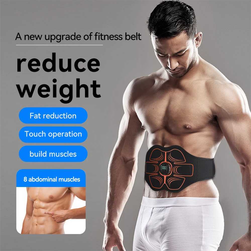 スリミングベルト腹筋マッサージャー電気筋肉刺激装置スリミングベルト腹部フィットネスエクササイザーセルライトと脂肪マッサージ240409