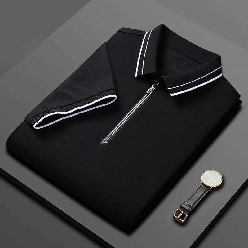 Herren T-Shirts Sommer neue Mode Männer Reißverschluss Polo Shirt Streetwear Fashion T-Shirt Geschäfte lässig männliche Kleidung Kurzarm vielseitig viel Topsl2404