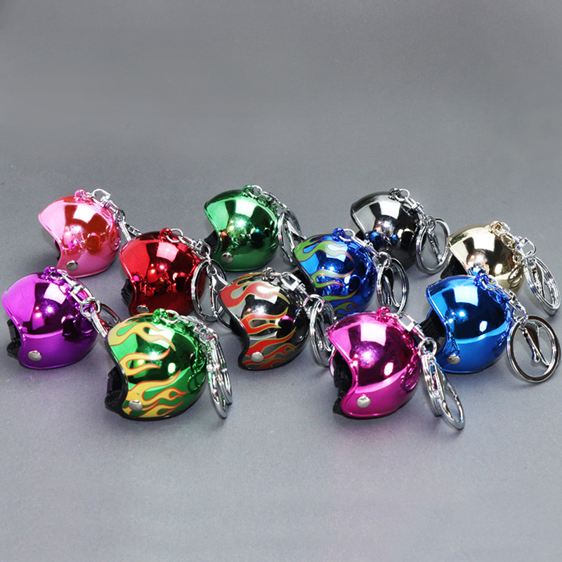 Creativity Motorcycle Helmets Keychains Cute Safety Helmet Pendant Neutral Car Accessories 