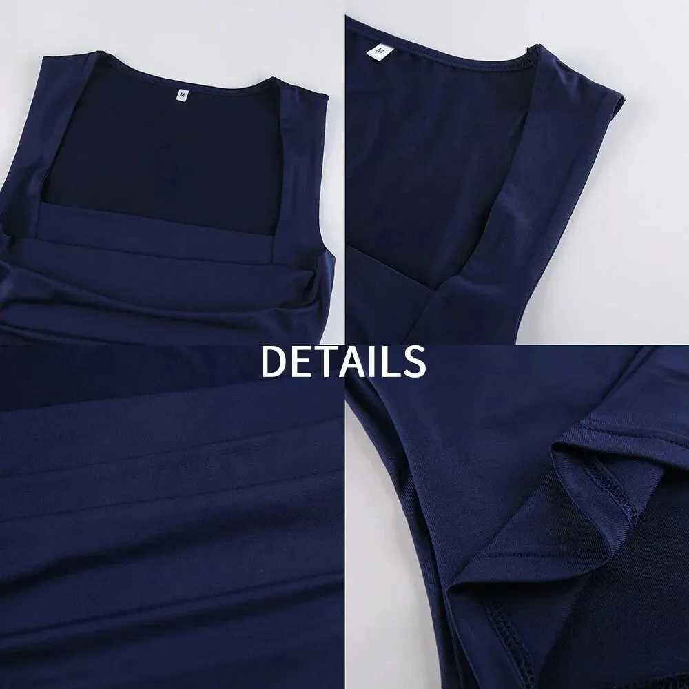 Women's Tanks Camis Sexy womens tank top low cut square neckline solid tight fitting corset tank top polyester womens fashionable sleeveless dress J240409