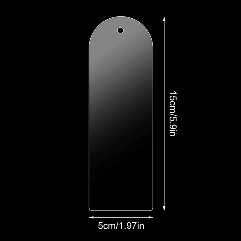 空白のクリアアクリルブックマーク長方形クラフト透明なアクリルブックマーカー小さなブックマークタッセル