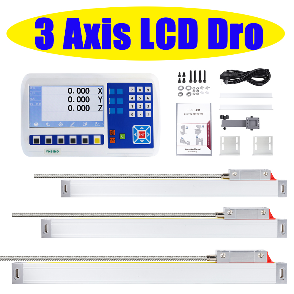 LCD DRO SET YH800-2V 3V 11 Språk Digital Readout Kit Linjär skalor 5U 5V TTL 100mm till 1000 mm för svarvkvarn CNC-maskiner