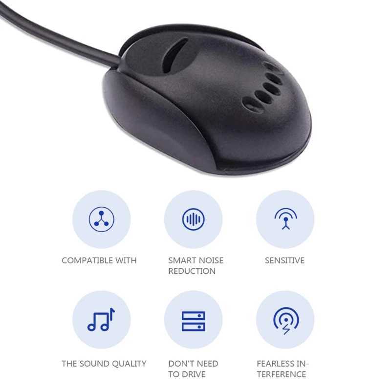 Mikrofoner bilmikrofon 3,5 mm MIC för bilfordon Bluetooth-kompatibelt självhäftande stereoradio GPS Extern mikrofon 240410