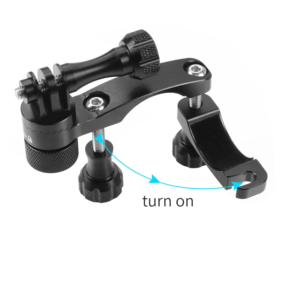 Caméras Bike Camera Haters Mount 360 ROTATION CNC CNC Aluminium Bicycle Motorcycle Clip 1535 mm pour GoPro 10 9 8 7 Pour DJI Action 2