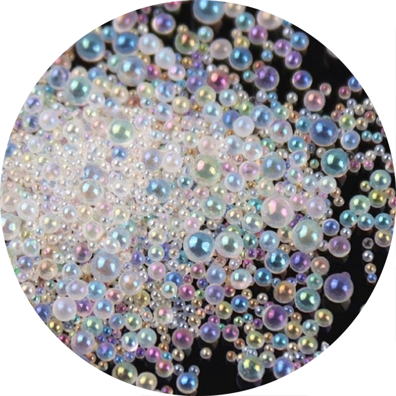 50g Mini Bubble Ball Caviar Beads Bottom Colorful Pink Crystal Glass Beads For DIY UV Resin Filling 3D Nail Art Decorations