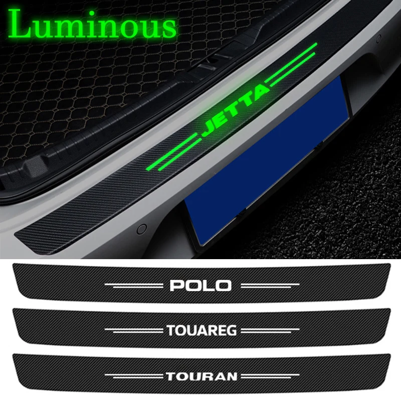 Luminous for Volkswagen VW Golf Jetta Passat Touran Touareg T-ROC Tiguan R ABT Car Trunk Door Sill Bumper Protective Sticker