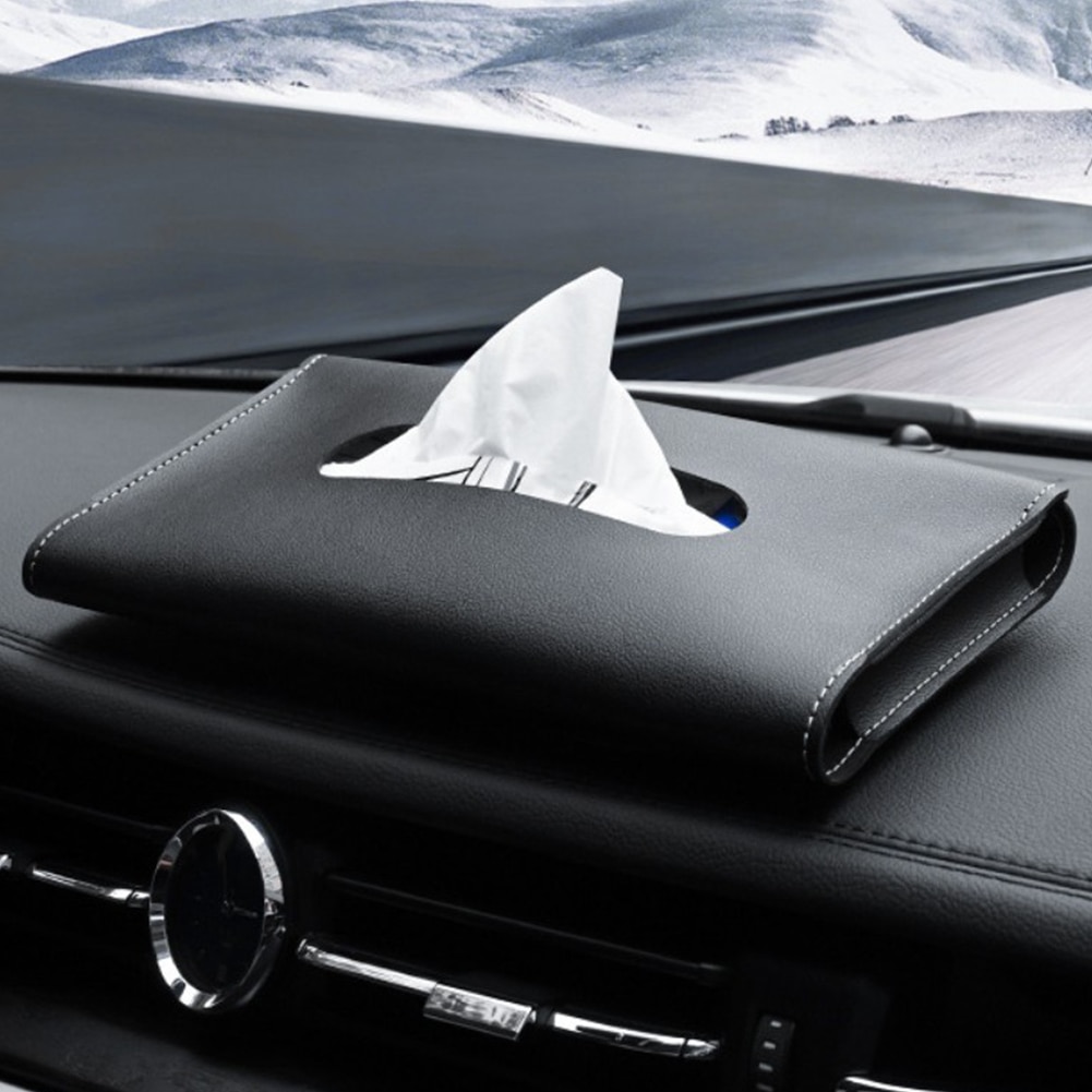 Boîte PU en cuir de voiture soleil porte-traits de tissu rangement intérieur de la boîte à essuyer la boîte de tissu en peluche Chevrolet S10 COUVERTURE PASSPORT
