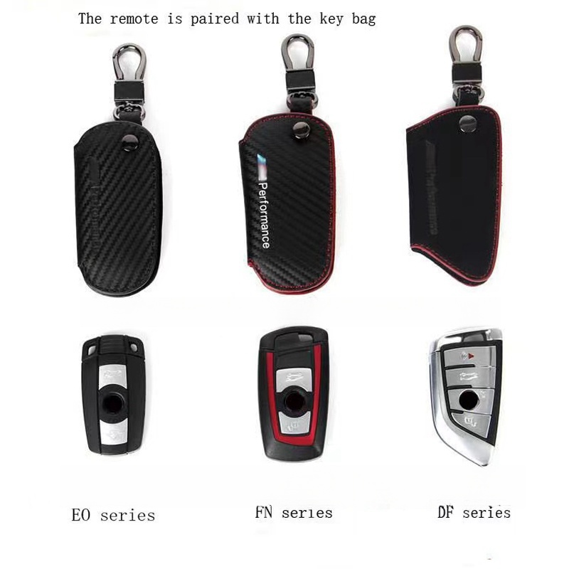 M Color Car Key Case Fob Cover Cover Carbon Carbon Leafe Ceyal Bage for BMW 3/5/7 Series 525LI 320LI X1 X5 X6