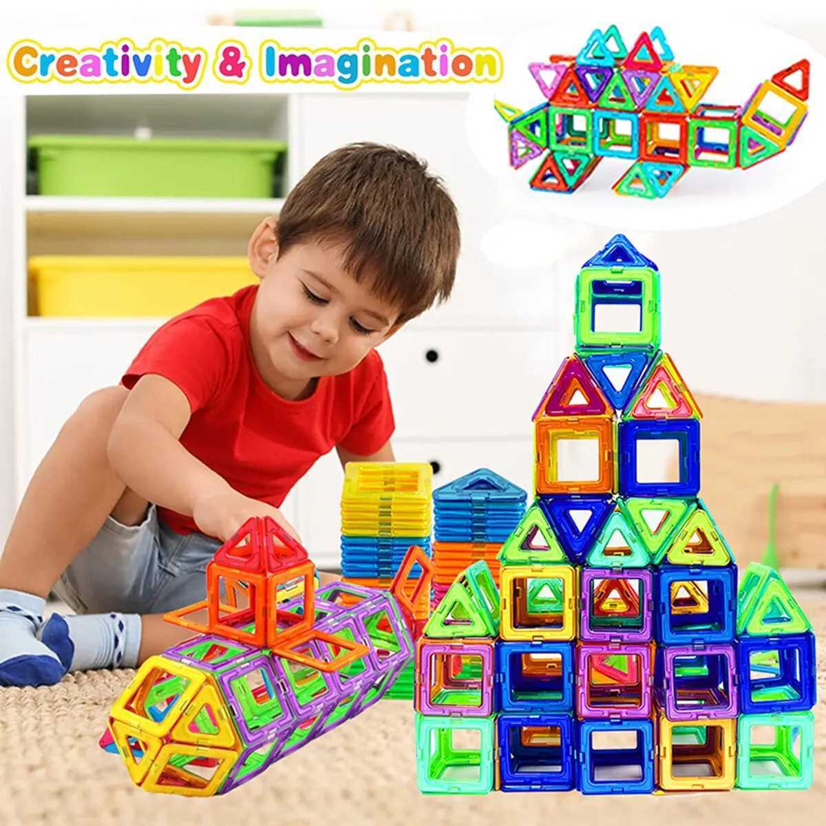 Aimants Magnétique Jouets Magnétique Blocs de construction Big Size and Mini Taille Aimants DIY Toys for Kids Designer Construction Set Gifts for Children Toys 2449