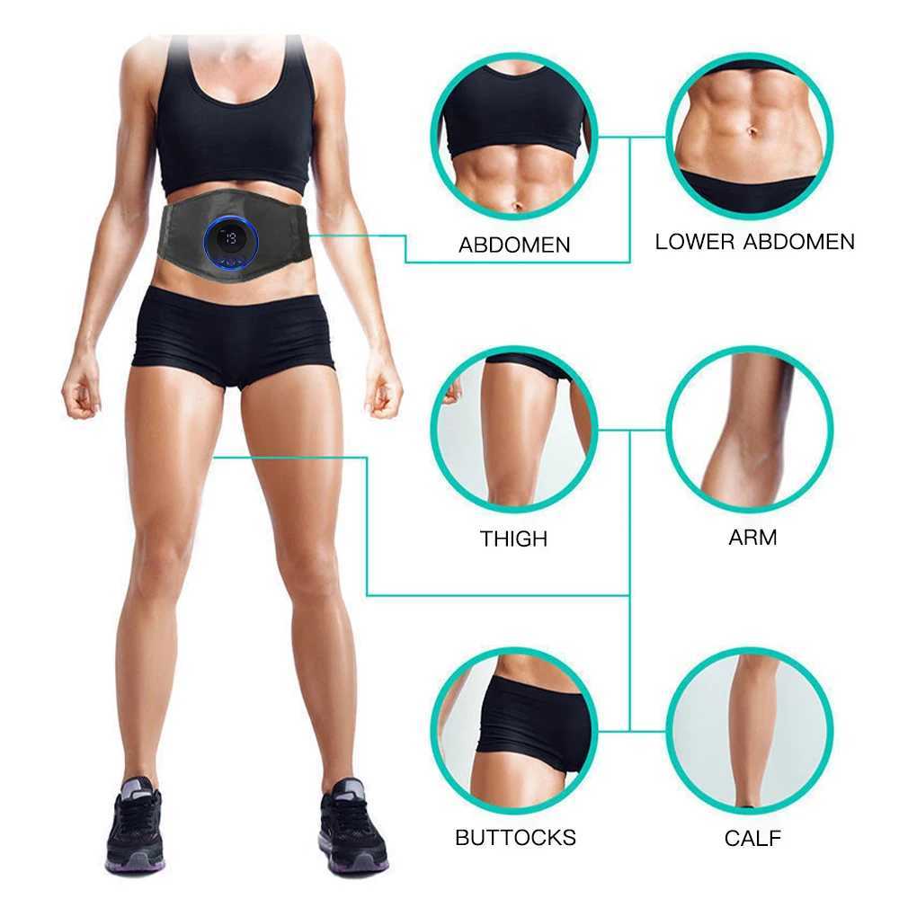 Slimming Belt EMS Abs Trainer Belt Muscle Stimulator Anti Cellilute Abdomen Slimming Massager Myostimulator Body Sculpting Machine Fat Burner 240409