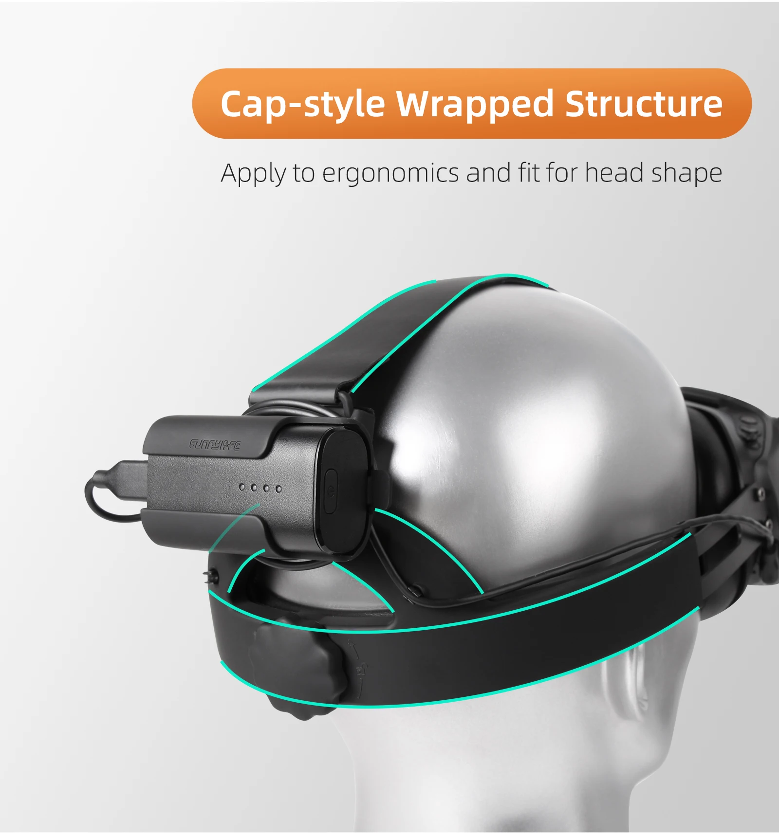 Drohnenbrillen V2 Verstellbarer Kopfgurt mit Batterieclip -Entlastungs -Gesichtsdruck -Ersatzriemen für Avata/FPV -Schutzbrillen V2 -Zubehör