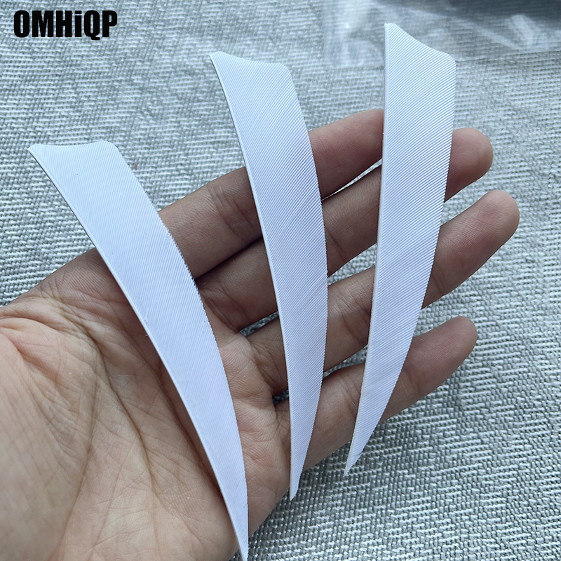 4" Right Wing/Left Wing Shield Arrow Feather White Fletching Natural Turkey Plumes Archery Accessories Hunting Shooting