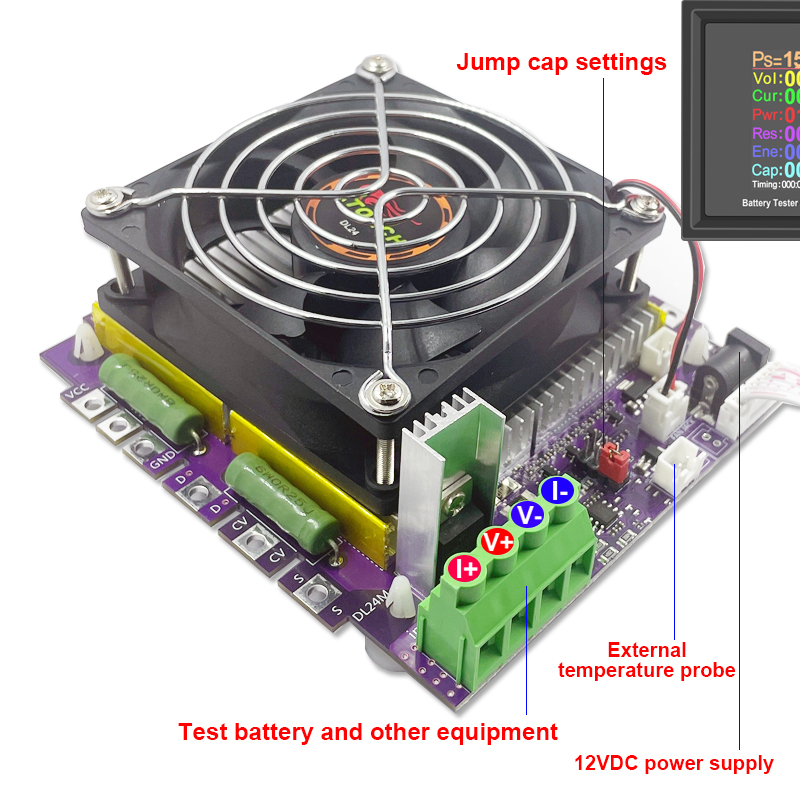 2-200 V 150W 23A Controllo a temperatura intelligente DC TESTER USB Tester Elettronica Carica del litio Affermazione del misuratore di scarico