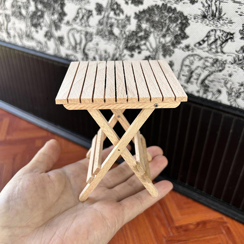 1: 6 Puppenhaus Miniaturtisch Tee Klappbarer Tisch Couchtisch Endtisch Modell Möbel Dekor Spielzeugpuppenhauszubehör