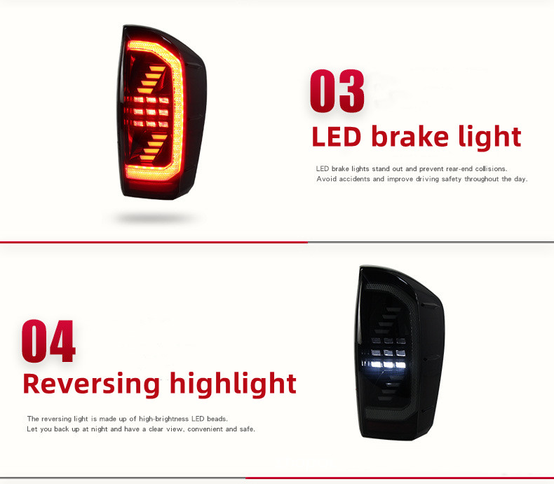 LED-bakljusmontering för Toyota Tail Light Tacoma 20 09-20 21 Auto bakre broms Omvänd blinkers