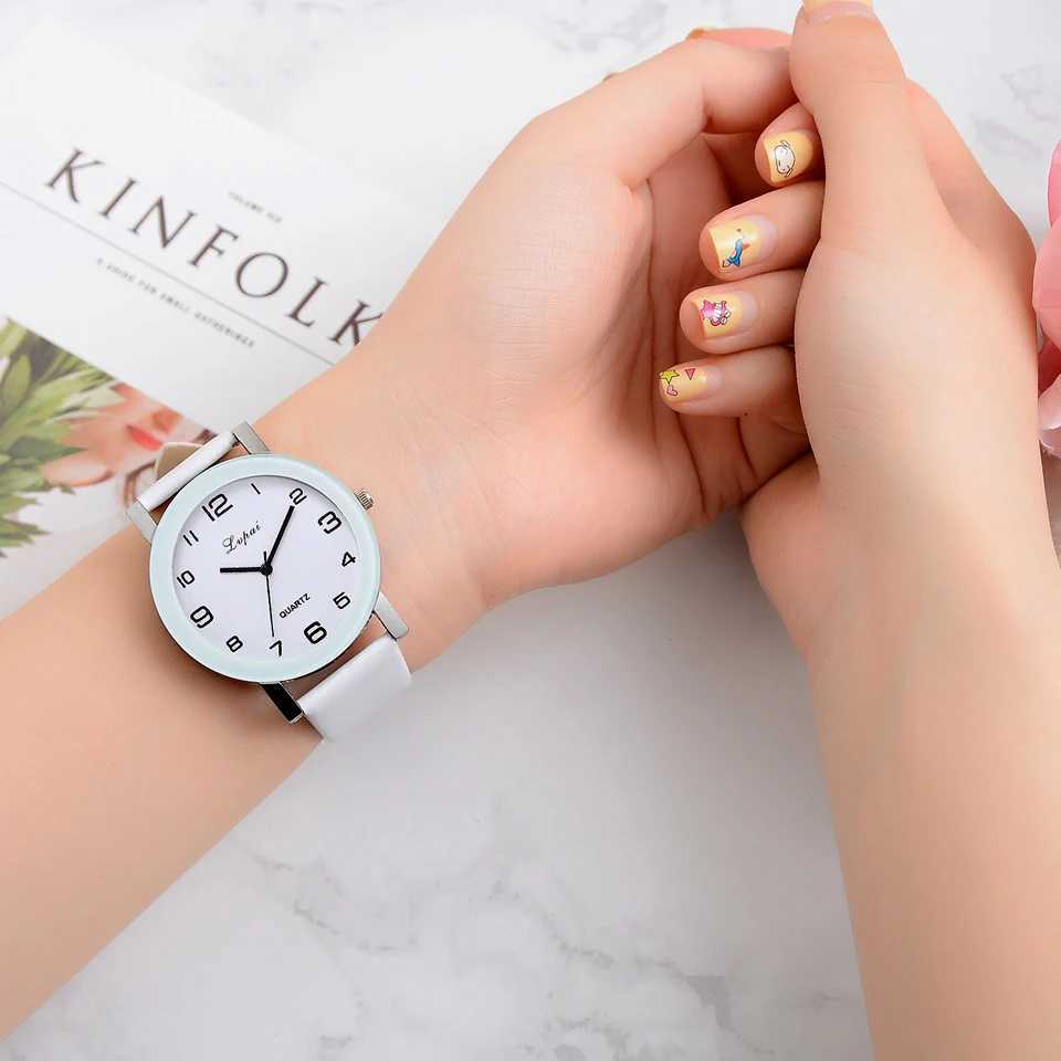 Zegarki damskie LVPAI marka kwarcowe zegarki dla kobiet luksusowa biała bransoletka zegarki damskie sukienka kreatywna zegar 2019 Nowy relojes Mjer 240409