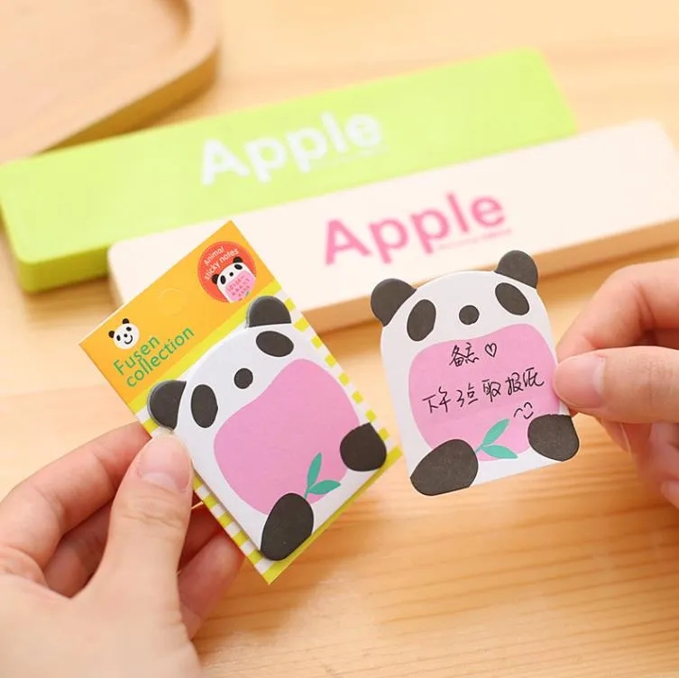 wholesale Sticker Cute Kawaii Animal Sticky Notes Notepad Memo Pads Office School Supply Stationery Panda Cat Kitty Bookmark