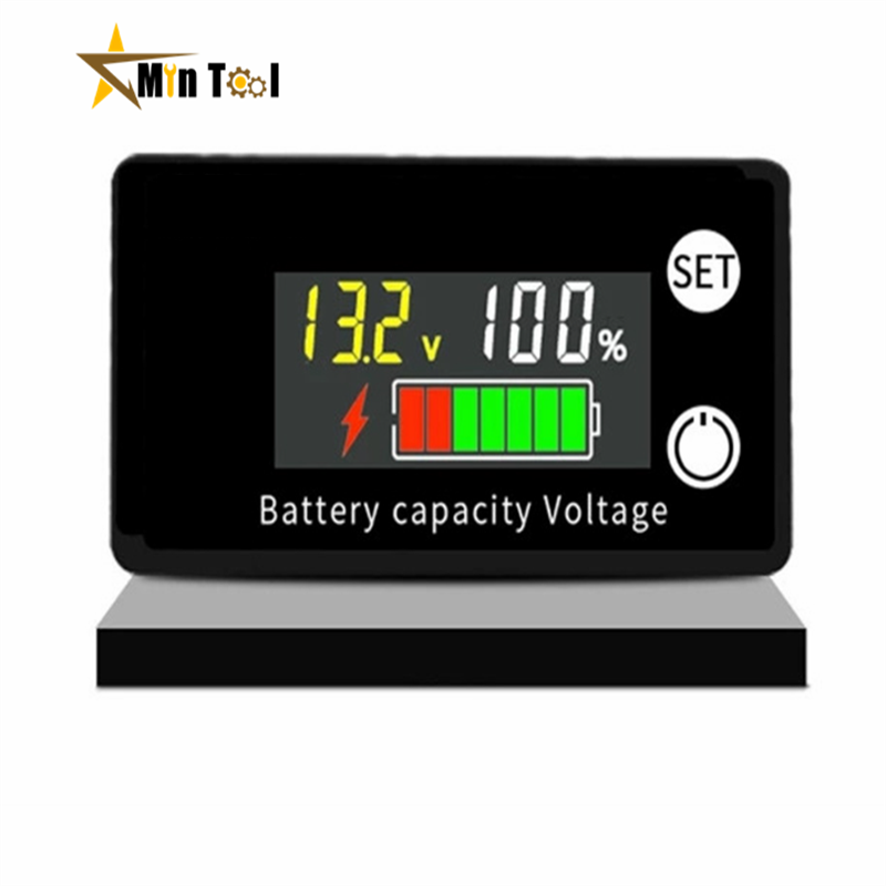 Voltmètre CC Voltmètre DC 8V-100V Indicateur de capacité Powermètre Lithium LifEPO4 CELL-ACID CELLE 12V 24V 48V pour la batterie LCD 6133A