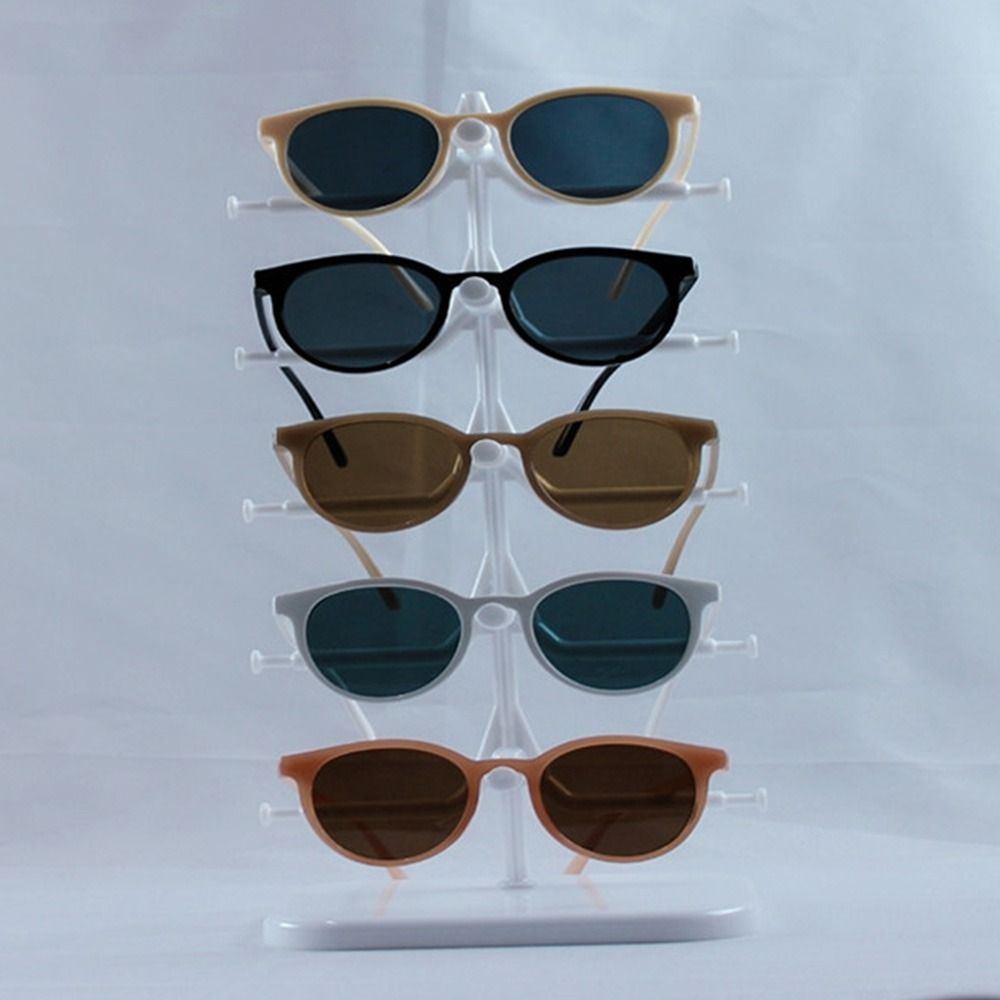 Rymdbesparande utställning som visar solglasögonhållare Rack Wood Display Stand glasögon Organiserare Hylla Glasögon Rambricka