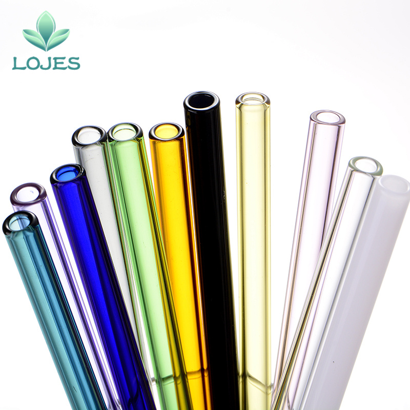 Handmade Glass Straw With Cleaning Brush ECO-friendly Household Glass Straight Pipet Tubularis Snore Piece Tube