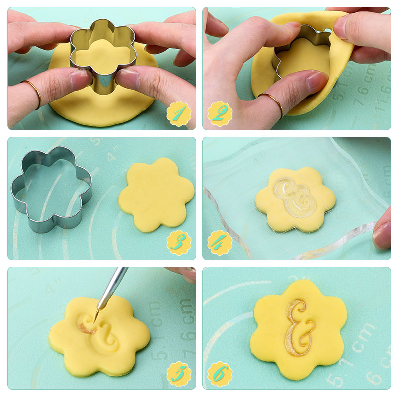 DIY fondant prägling Sweet Stamp Letters Cake Decorating Tools Cutter Cookie Silicone Mold Alfabet Pastry Accessories Form