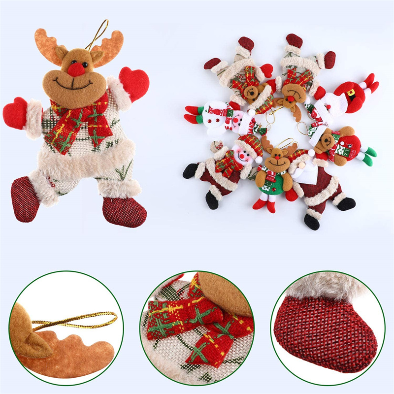 2021 Ozdoby świąteczne Pluszowe wiszące Święty Święty Święta Snowman Reindeer Bear Design Doll na choinkę Wakacyjną imprezę