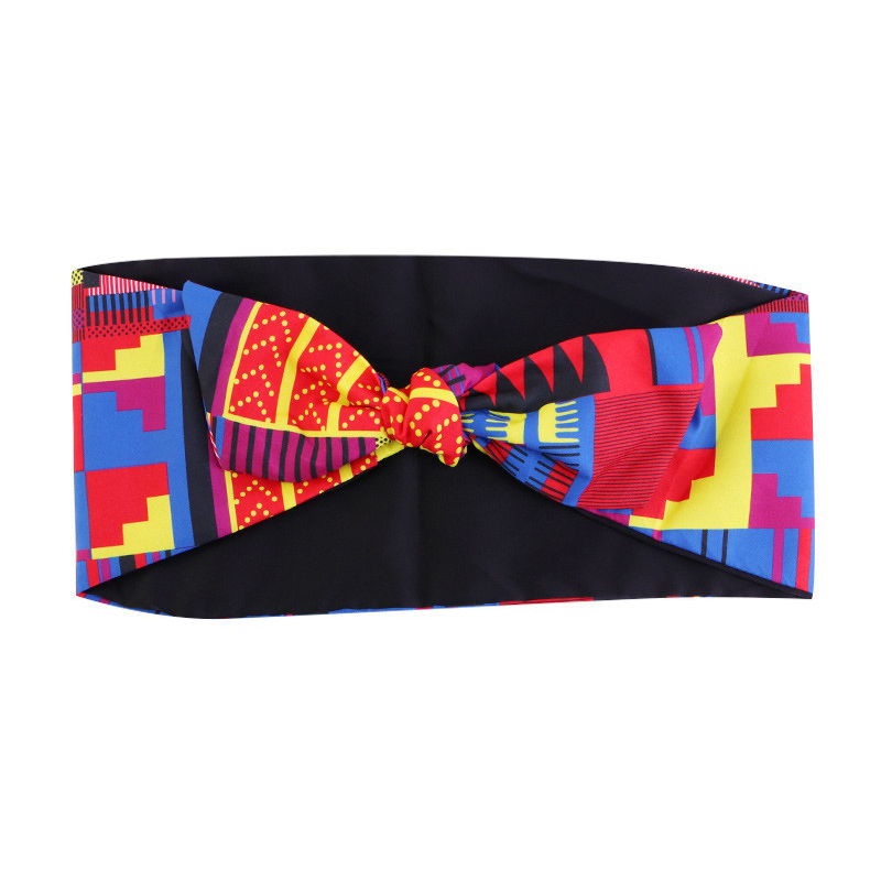 Nouveau motif africain imprimer le bandeau de maquillage des femmes turban de turban sport yoga run enveloppe à cheveux noutée