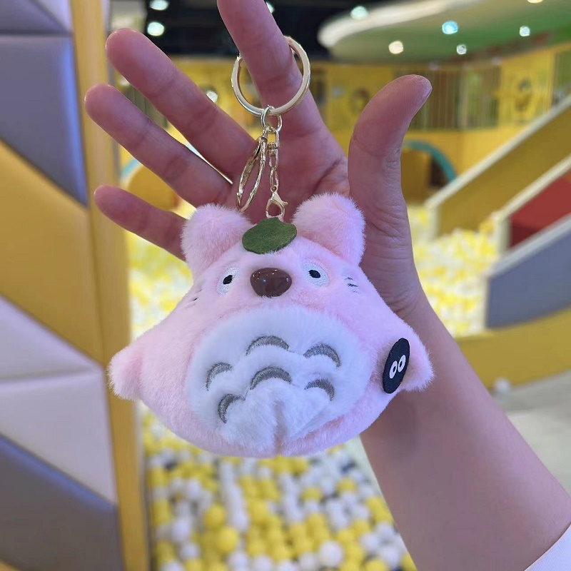 Factory wholesale price 10cm My Neighbor Totoro plush toy key chain animation peripheral doll pendant children's gift