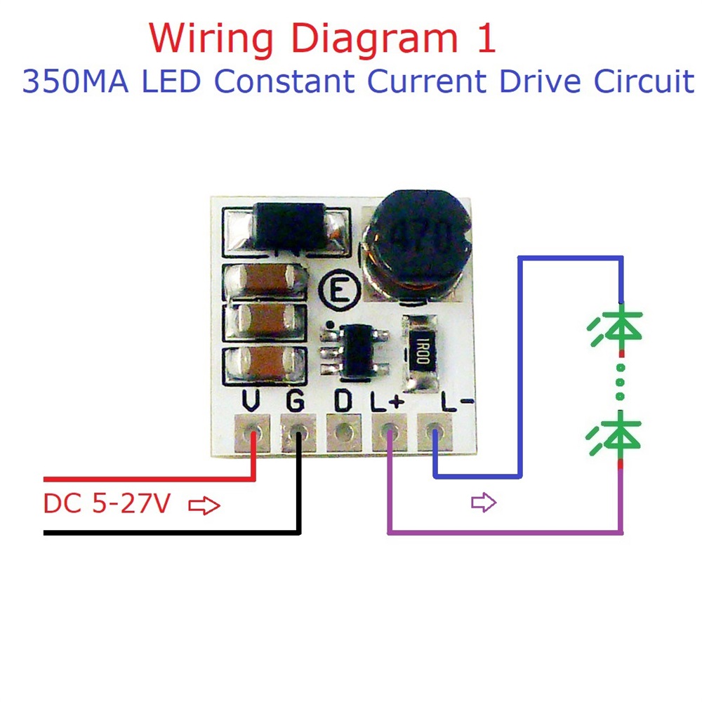 Mini CC 5-27V 350MA 350Ma STEP-Down HB Driver LED Modulo regolabile Controller PWM Convertitore COST BUCK Convertitore Convertitore Costante 5V 24V