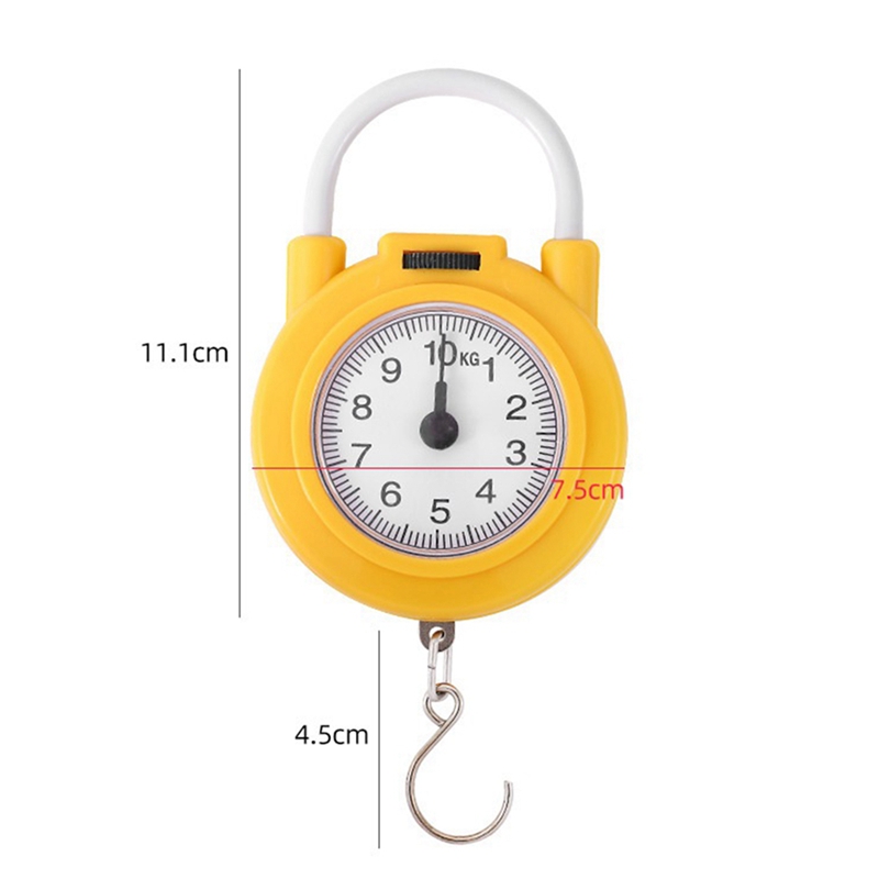 10Kg Kitchen Scale Hanging Hook Multi-Purpose Scale Fit For With Tape Meas Yellow