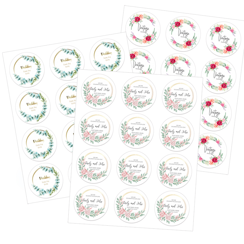 6cm Custom Name Stickers Wedding LOGO Stickers Printed Adhesive Round Label Gift Tags Party Decorations Paper