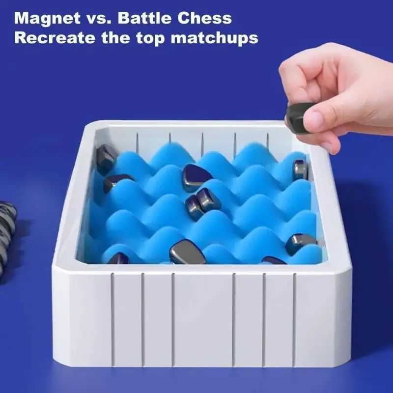 Aimants Magnetic Toys Magnetic Chess Game Aimant Board Game Table Top Magnet Game Family Games pour les enfants / Adultes Penser Training for Educational Toys 240409