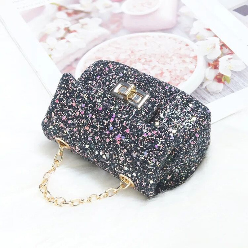 Barns glänsande väskor småbarn design glitter crossbody väska flickor lilla pengar väska barn super mini kedja purses barn plånböcker aryb247