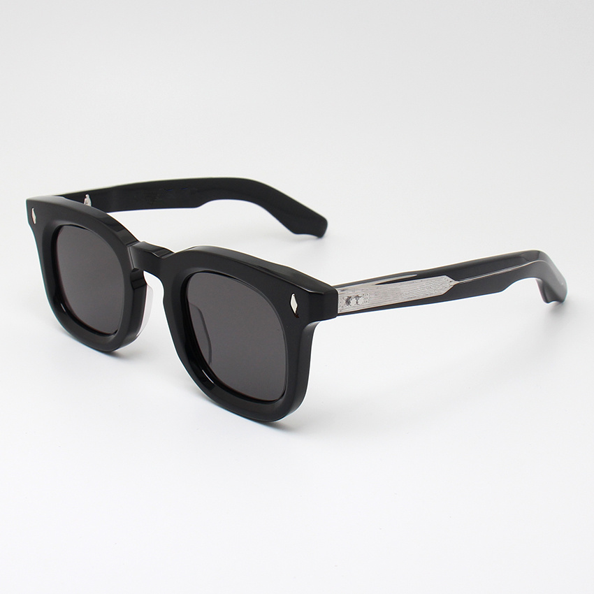 Hochwertige dicke Acetat-Quadrat-Sonnenbrille für Frauen luxuriöser Markenqualität in der Brille UV400 Outdoor Handgefertigte Mentrendy Goggles Fullset Design Hülle