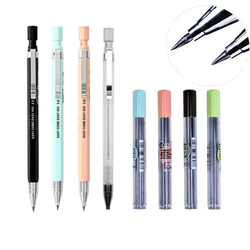 Kawaii Candy Color Mécanique crayon 2,0 mm Ronde de recharge crayon pour les fournitures d'écriture de bureau