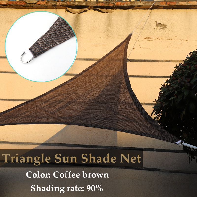 Triangel Sun Shade Net Brown Fabrics Shading 90% Outdoor Anti-UV Cooling Garden Gazebo Shadow Awning Custom Sun-Shading Net