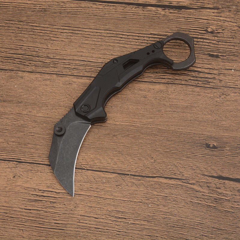 Kampanj KS2064 Karambit Knife 8CR13MOV Satin/Stone Wash Blade G10 Handtag Foldande klövknivar Utomhus Taktiska knivar med detaljhandelslådan