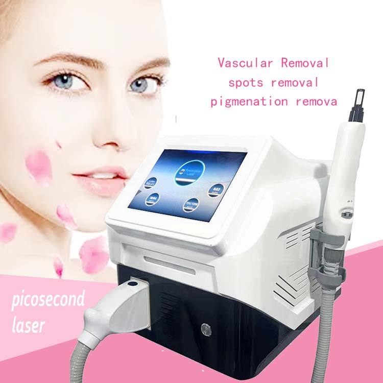 Ny design Picolaser Pico Laser Tattoo Removal Machines Picosecond Laser Q Byt ND för Professional Beauty Salon Black Face -docka rynkor