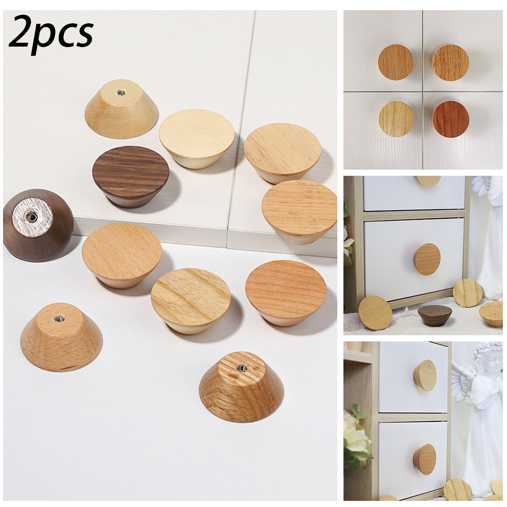 Wardrobe Knob Door Handle DIY Drawer Handles Multi-Coloured Nordic Style Round Handle Solid Wood 50*20mm 