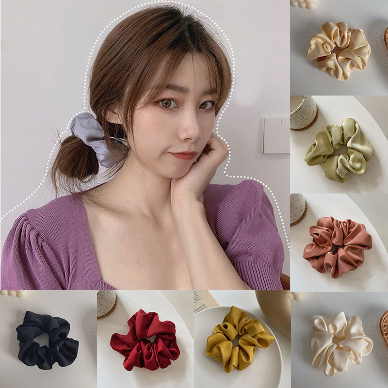 Donne Silk Scrunchie Elastico Elastico fatto a mano Pony Coil Coil Banda Multicolore Multicolor Head Silk Solk Color Girl Girls Accessori capelli