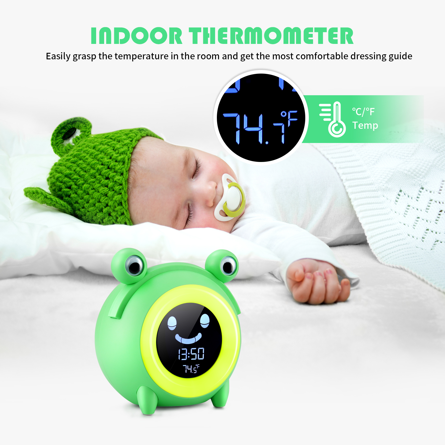 Animal Childal d'alarme enfant Sleep Trainer numérique Réveil de nuit coloré