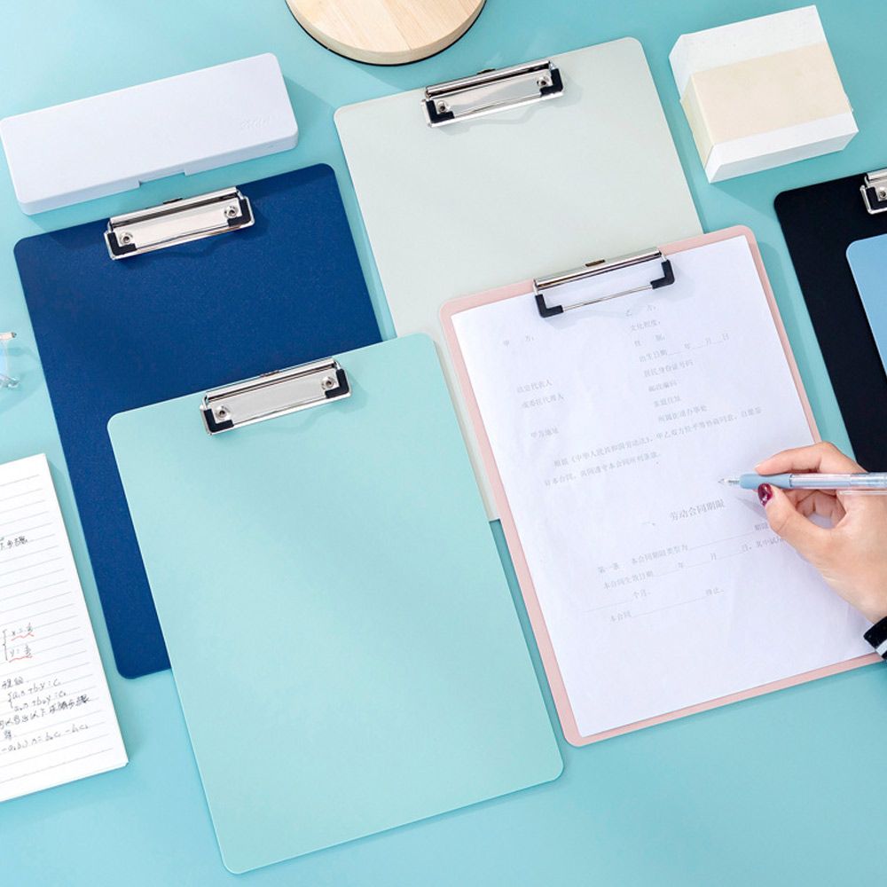 Simple A4 Folder Board Bill Clipboard Memo Pad Clip Folder Board Notebook File Writing Clamp Paper Holder Office School Supplies