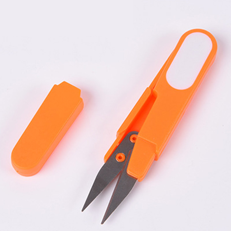 Portable Plastic Handle Capped Fishing Line Cutter Scissors Cord Sewing Fishing Tackle Tools