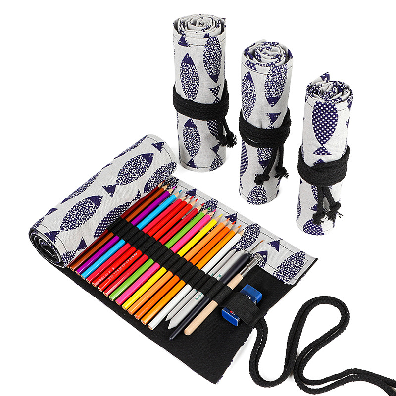 Bleistiftkoffer 24.12.36 Löcher rollen farbige Bleistiftkoffer Kawaii Schullieferungen Stiftbeutel für Schüler Süßes große Stiftbox Schreiberei
