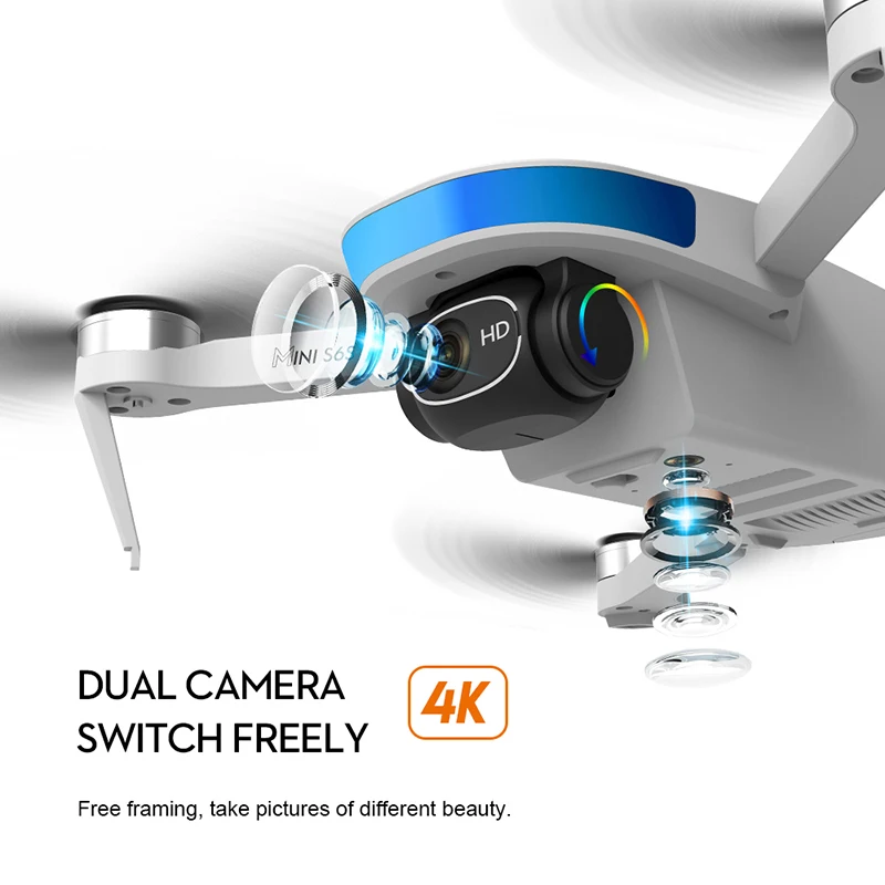 Drones Mini UAV S6S Duallens 4K Photography Aerial Photography Wover avec GPS DualPosition Remote Control Aircraft Long Battery 2022
