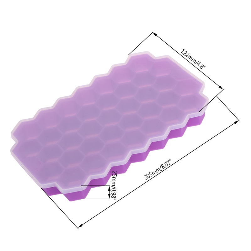 37 그리드 벌집 미니 아이스 메이커 큐브 친환경 공동 실리콘 트레이 곰팡이