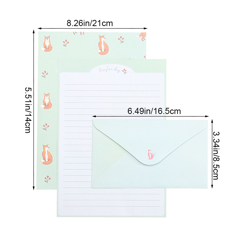 Animal Floral Pattern School Office Supplies med kuvert 3st Variation Designs Writing Paper 6st Letter Stationery